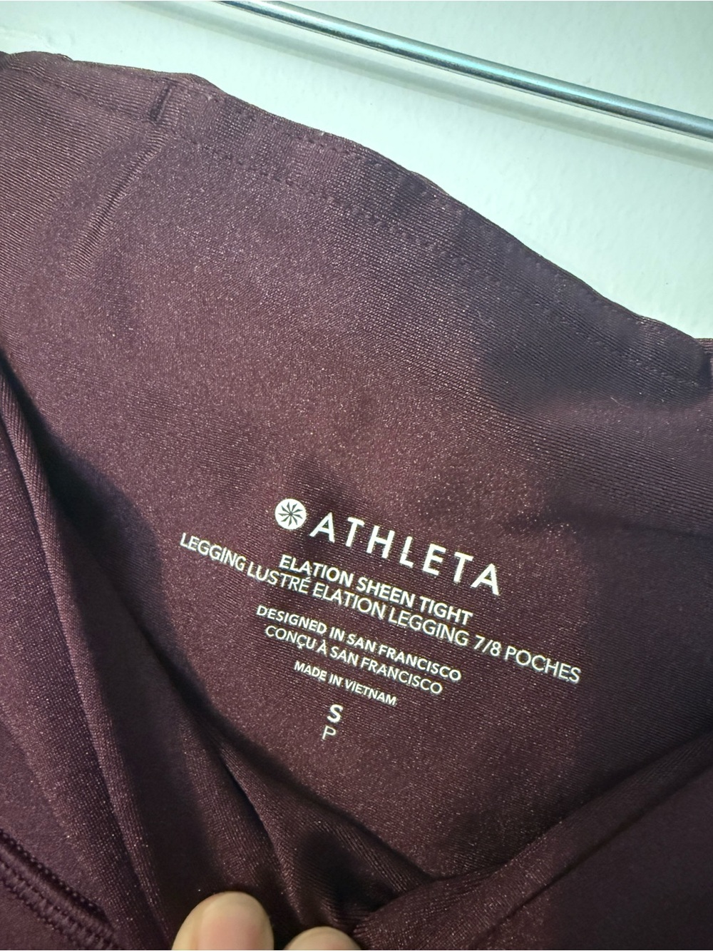 Athleta Elation Sheen Tight Leggings - Burgundy Sheen